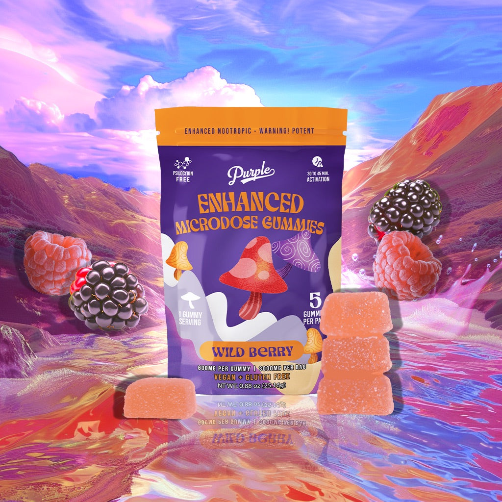 Purple Mushroom Enhanced Microdose Gummies