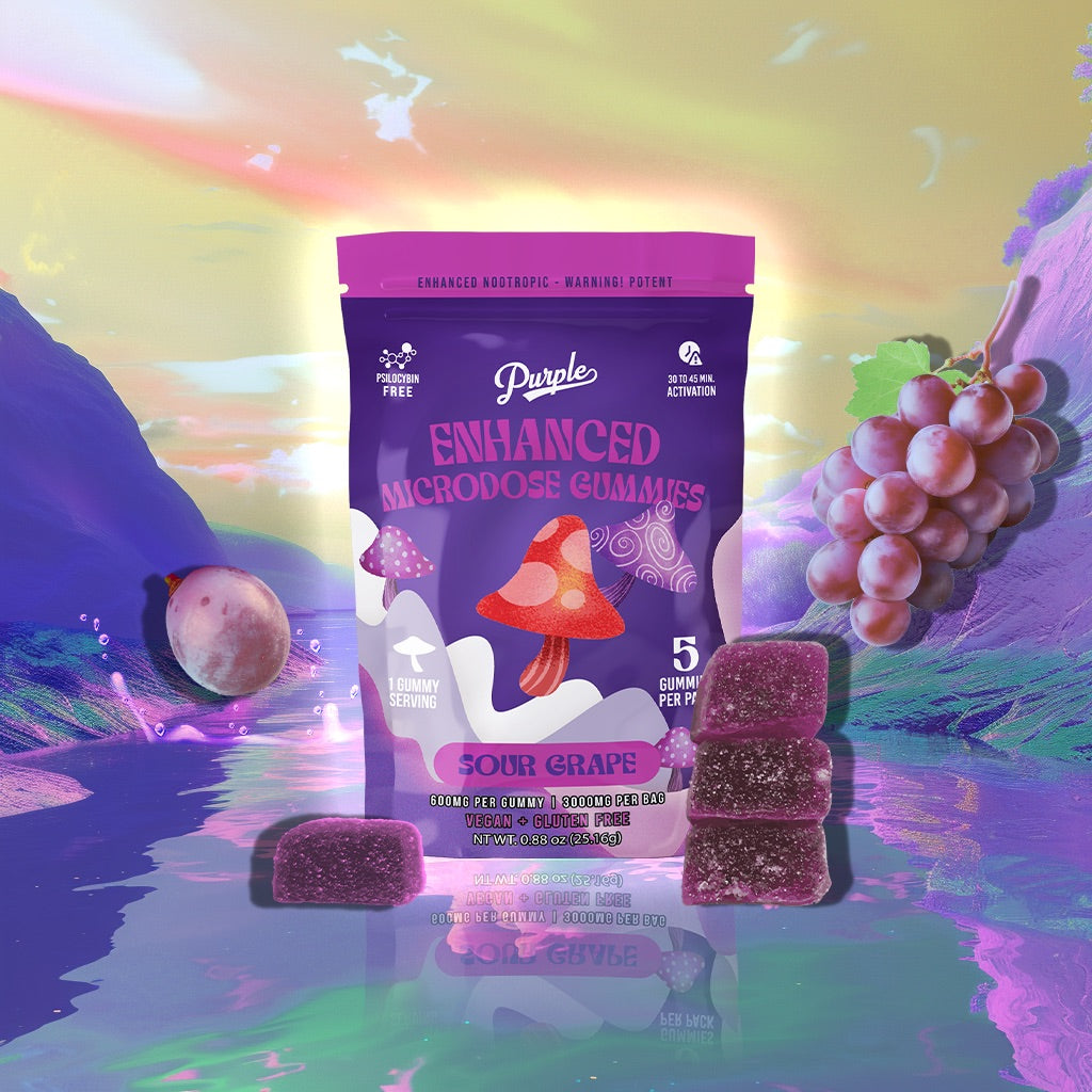 Purple Mushroom Enhanced Microdose Gummies